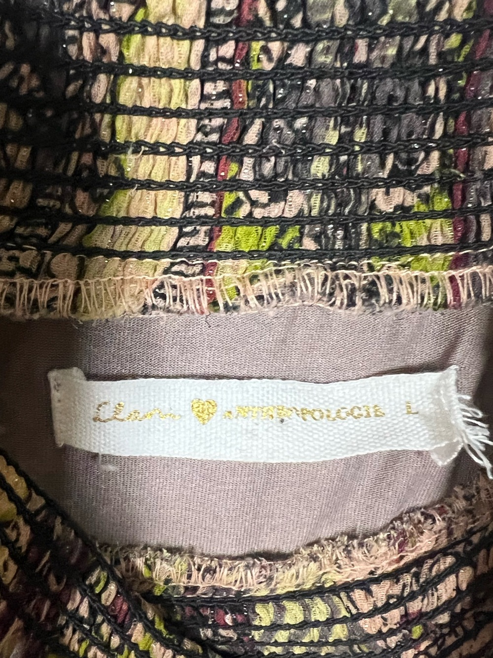 Anthropologie Llani Olive Green Boho Floral-Print Maxi Dress, tie waist, smocked - Picture 6 of 7